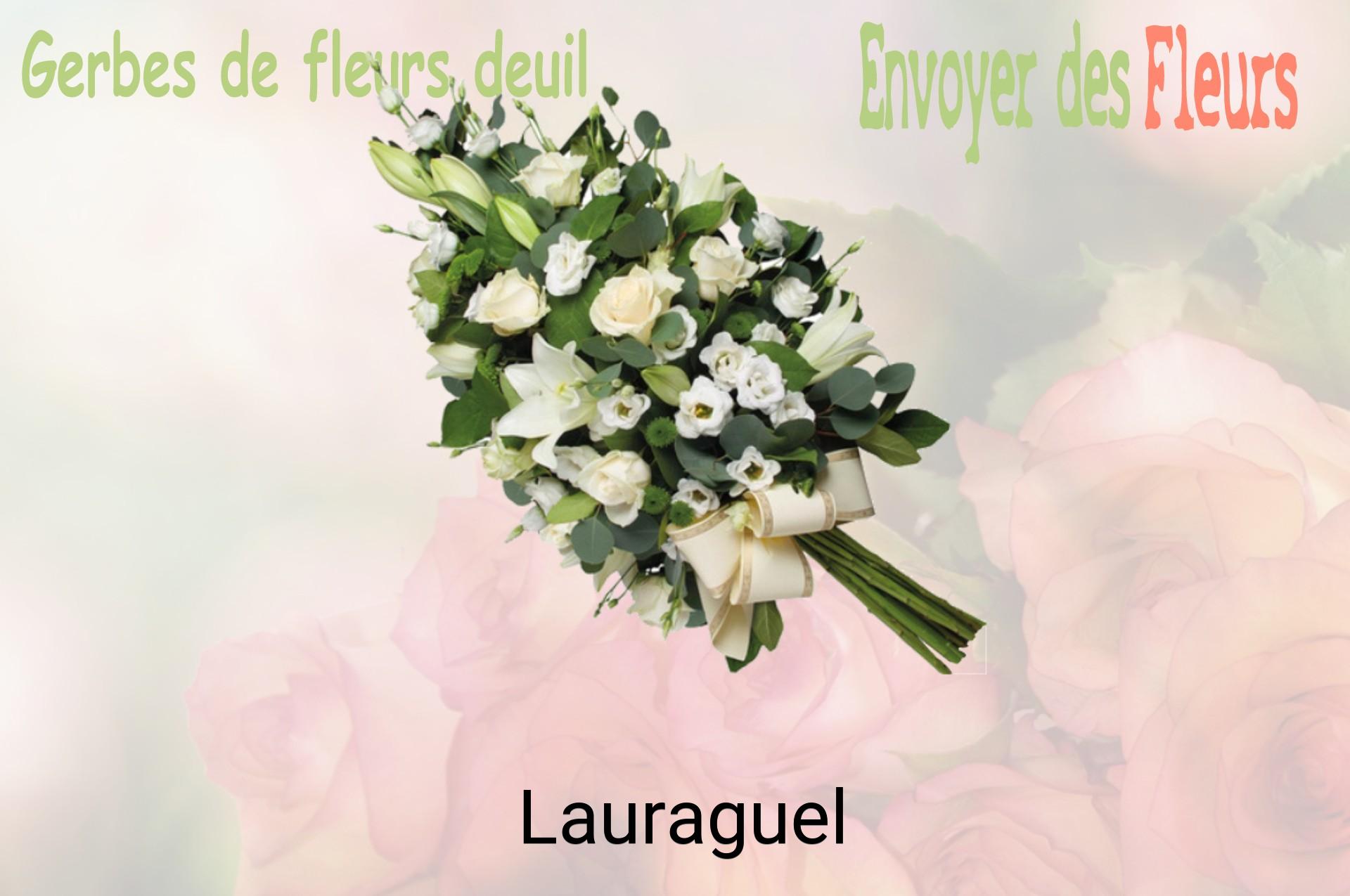 Gerbe de fleurs de deuil livrée à Lauraguel